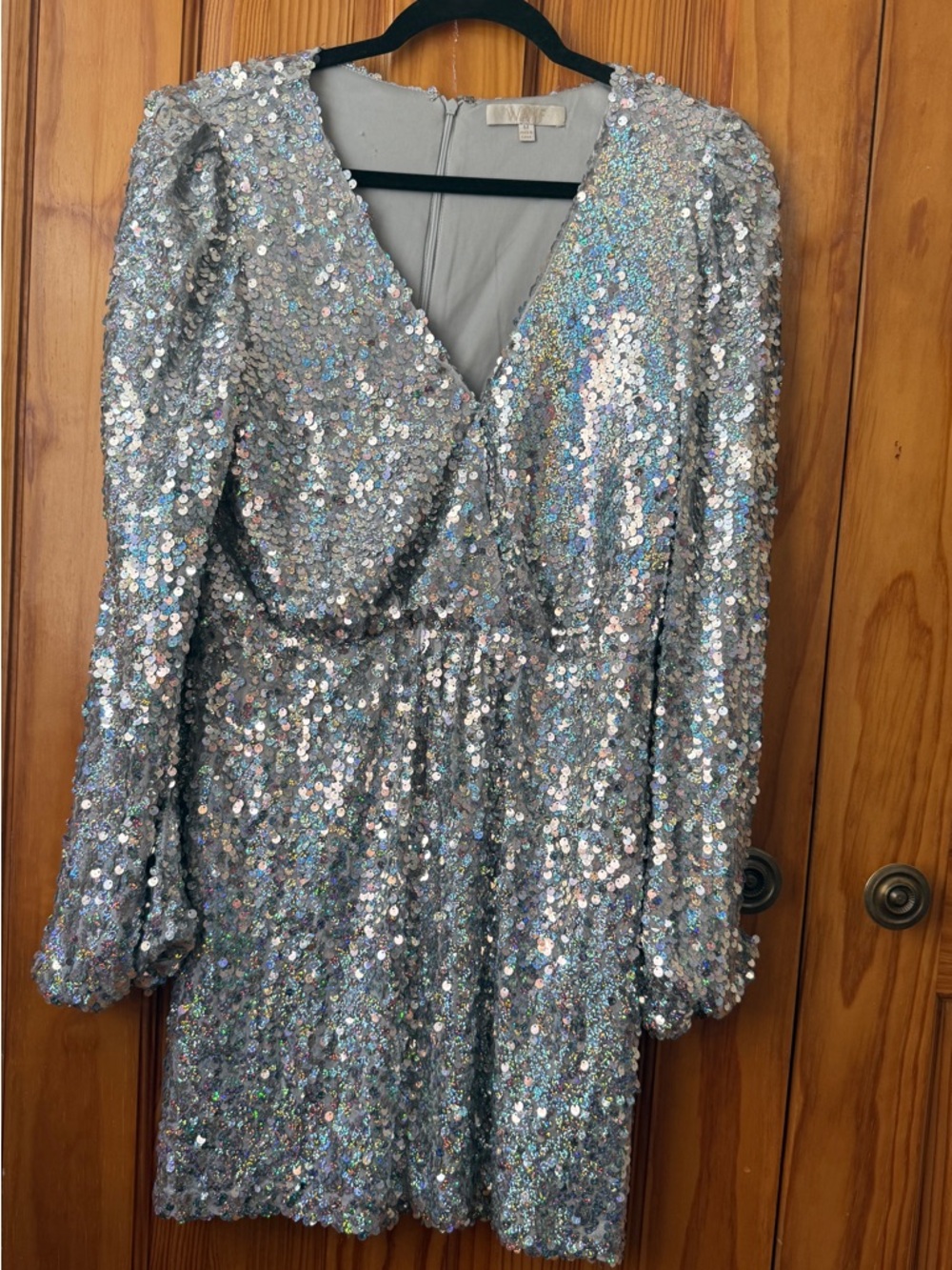 Wayf Silver Sequin Party Dress